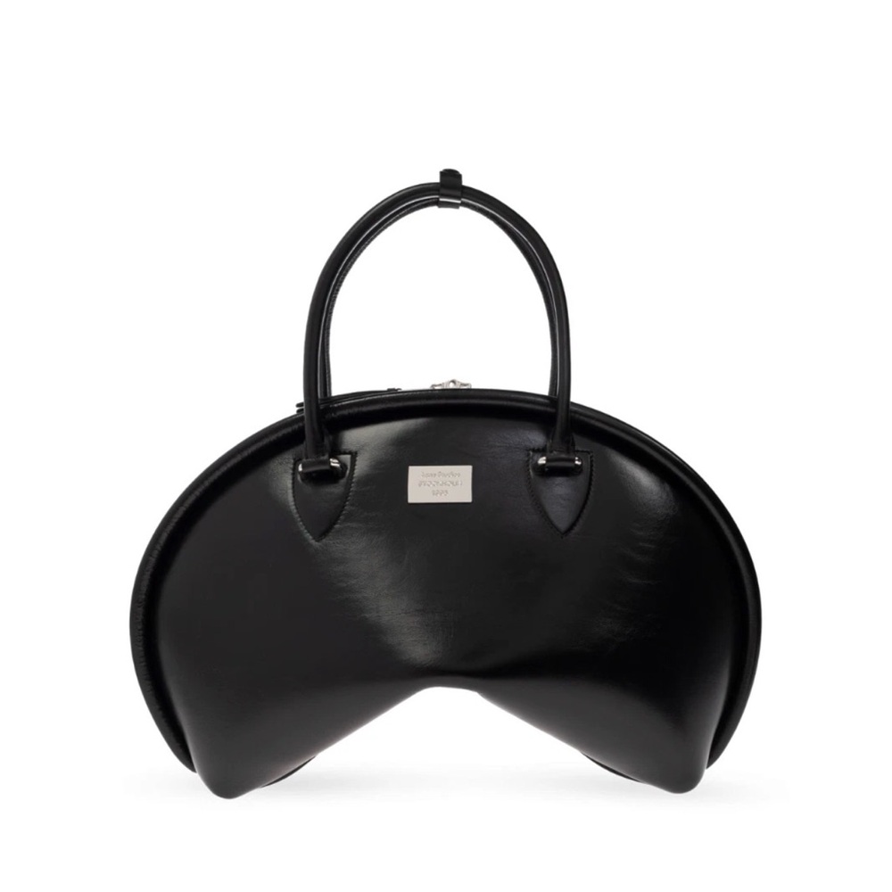 Acne Studios Black Sculptural Leather Shoulder Bag